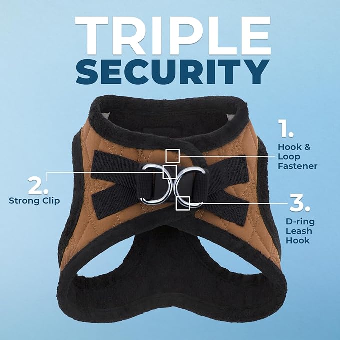 Best Pet Supplies - All Weather Plush, Reflective, No Pull Harness for Small, Medium Dogs, Cats - Secure with Hook & Loop Fastener, Buckle, Double D-Rings - Beige Plush, XS
