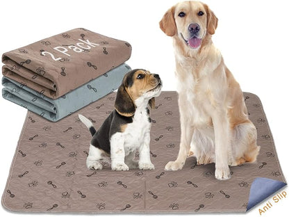 Peepeego 2Pack 36x36 Dog Pads Washable and Free Dog Comb, Reusable Puppy Pads with Fast Absorbent, Waterproof, Non Slip Incontinence Pads for Training, Whelping, for Playpen, Crate, Kennel