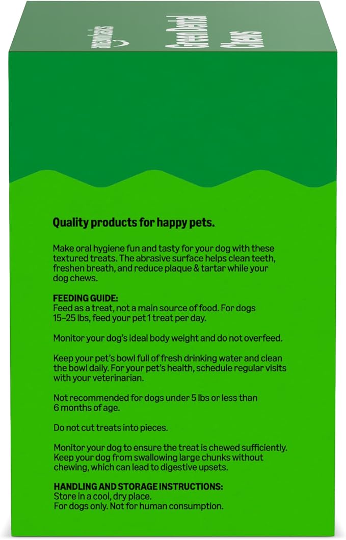 Amazon Basics Dental Dog Treats to Help Clean Teeth & Freshen Breath - Tiny (5-15 lbs), Unflavored (Previously Wag)