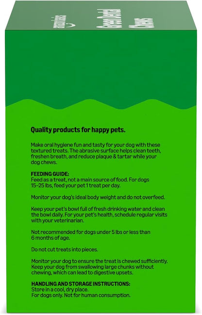 Amazon Basics Dental Dog Treats to Help Clean Teeth & Freshen Breath - Tiny (5-15 lbs), Unflavored (Previously Wag)