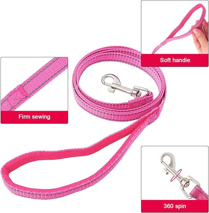 YIMEIS Dog Harness and Leash Set, No Pull Soft Mesh Pet Harness, Reflective Adjustable Puppy Vest for Small Medium Large Dogs, Cats (Rose Red, Small (Pack of 1)