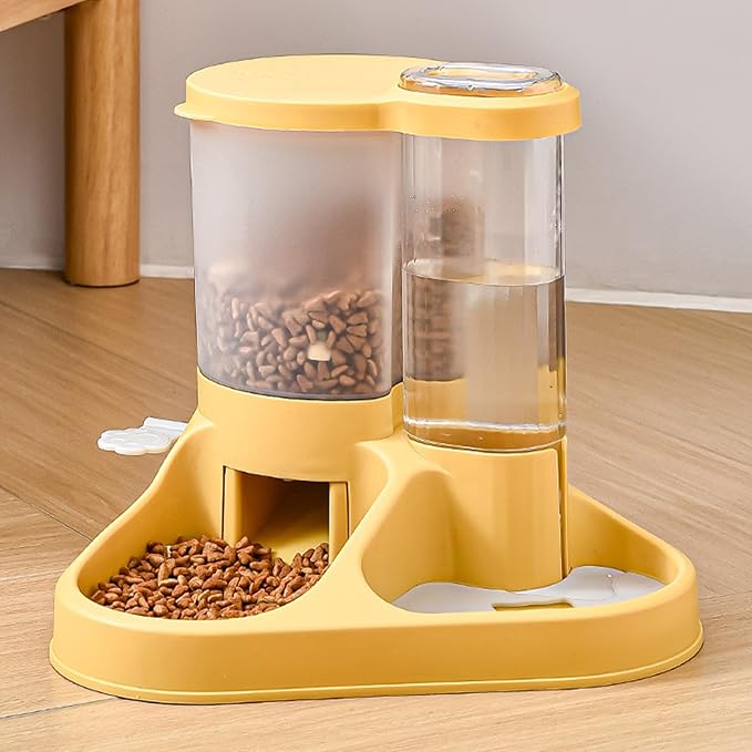 Pet Food Bowls, Automatic Dog Waterer Pet Cage Water Dispenser Transparent Pet Food Water Dispenser with Anti Slip Pad Adjustable Capacity for Pet Feeding