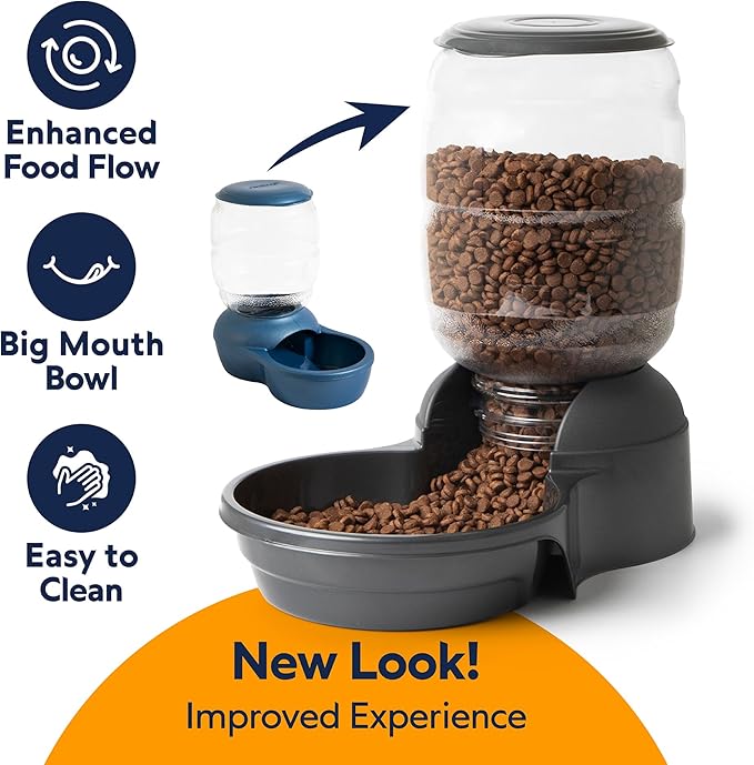 Petmate Replendish Gravity Feeder, 5 lb, Blue, Made in USA