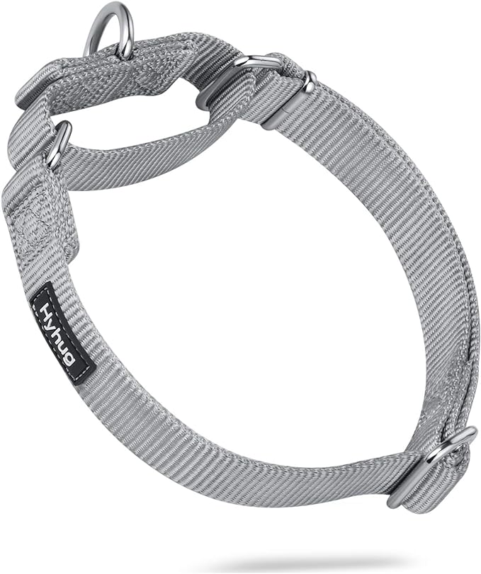 Hyhug Martingale Collar for Dogs Large Gray |Escape - Proof Heavy Duty Nylon Durable No Pull, Ideal for Training & Daily Walks