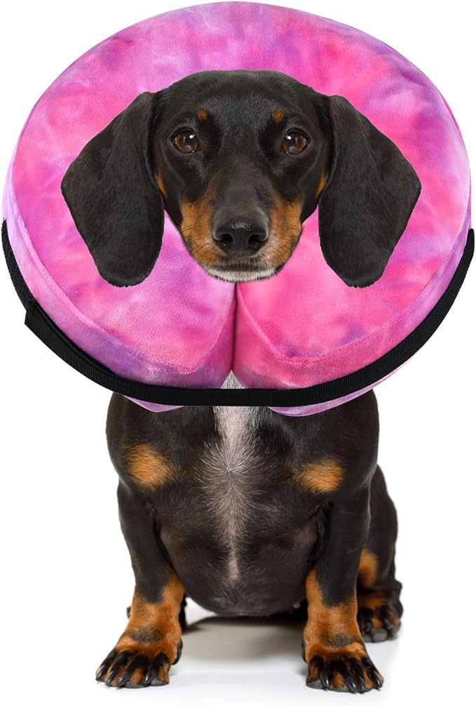 Inflatable Dog Recovery Collar, Dog Cone Collar for After Surgery, Prevent Dogs from Biting & Scratching Wound E-Collars to Help with Healing Soft Pet Recovery Collar Does