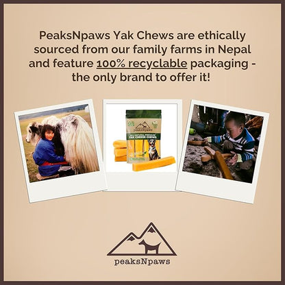 peaksNpaws Premium Yak Cheese Dog Treats - Natural Yak Chews from Himalayan Mountains - Grain Free, Lactose Free - Easily Digestible, 100% Eco-Friendly Packaging (5 Lb. Bag)