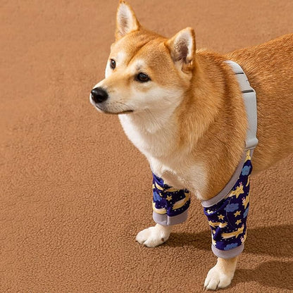 HDKUW Dog Front Leg Braces Recovery Sleeve, Pet Knee Brace Wounds Protector for Medium Large Dog Blue Star 3XL