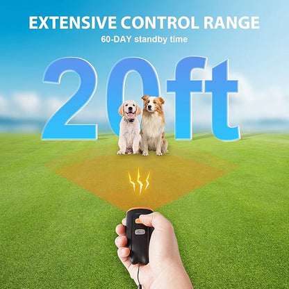 Ultrasonic Dog Barking Control Device, Anti Barking Device Dog Barking Silencer with LED Light, 3 Training Modes Bark Deterrent Devices 20ft Range Dog Training & Behavior Aids w/SOS