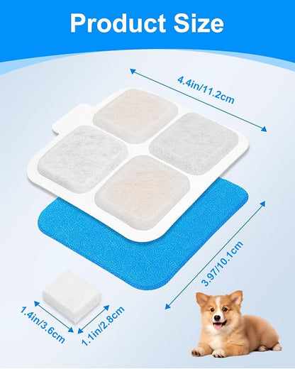 Dog Water Fountain Filter Compatible with oneisall PW07SAU 10L/2.64Gal Stainless Steel Dog Water Fountain，Keeping Pet Water Clean, 8 Set