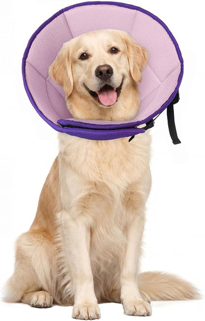 Dog Cone for Large Dogs After Surgery, Soft Dog Cone Collar for Dogs to Stop Licking, Adjustable Comfy E-Collar Alternative Lightweight Post-Surgery Recovery Elizabethan Collar for Pet