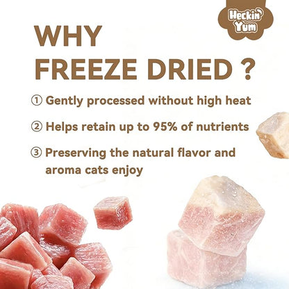 Freeze Dried Cat Treats, Single Ingredient Duck Bites Snacks for Cats & Dogs, Grain-Free High Protein Healthy Training Treats & Food Topper for Cats & Dogs, 4 oz