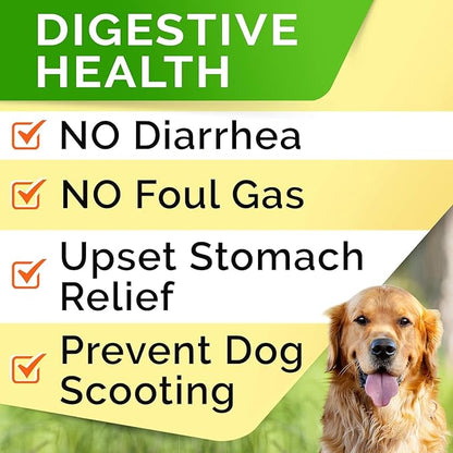 STRELLALAB Dog Probiotics Chews for Digestive Health & Gut Support with Yeast and Enzymes - Anti Gas, Diarrhea and Upset Stomach Immune Supplement - Digestion Treats with Fiber (240Ct, Chicken)