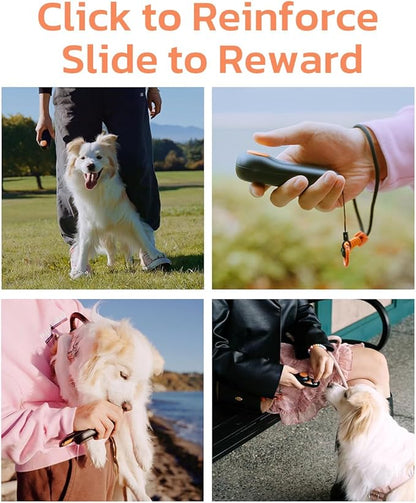 Clink Design Dog Training Clicker and Clicker Dog Trainer with Built in Treat Storage, Compact Dog Clicker for Puppy Training or Cat Clicker, 2.36 oz, Black