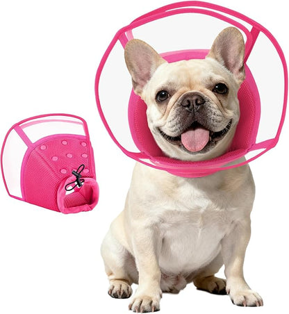 Kuoser Medium Dog Cone Collar After Surgery, Soft Cone for Dogs to Stop Licking, Breathable Pet Recovery Collar Comfy Elizabethan Collars, Adjustable Protective Dog Cones for Medium Dogs, Rose M