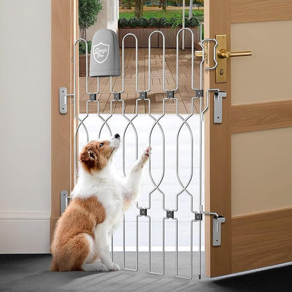 Snagle Paw Metal Retractable Door Barrier,24.4" Wide 35" Tall Safety Dog Gate for Front Door,Easy Install Retractable Pet Gate for Recreational Vehicle,Doorways
