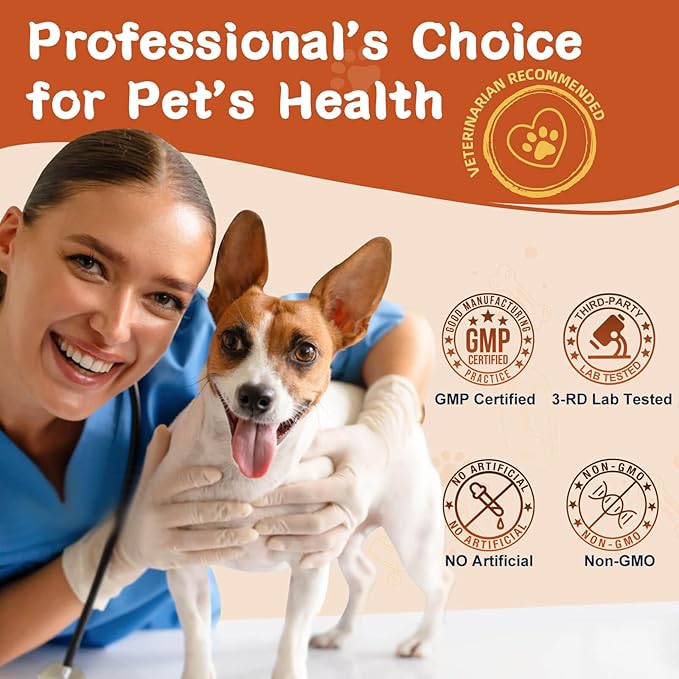 Probiotics for Dogs, Dog Probiotics for Digestive Health, Plus Pumpkin and Fish Oil, for Gut & Itchy, 120 Soft Chews