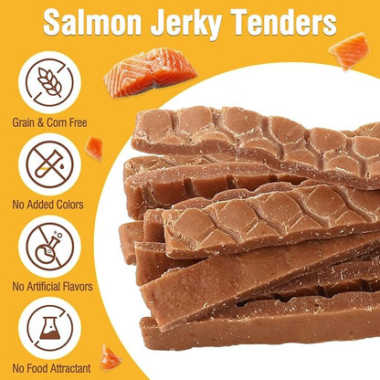 Salmon Sticks Dogs & Cats Treats, Real Salmon Tender Strips, High Protein Low Fat Healthy Ingredient Chew Training Snacks
