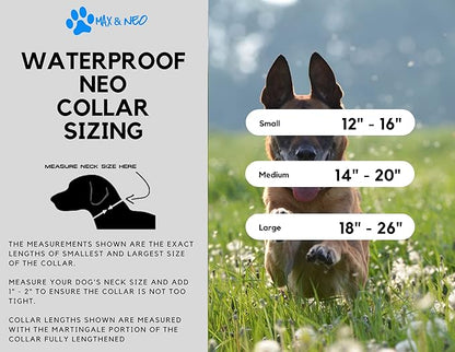 Max and Neo Waterproof NEO Collar - We Donate a Collar to a Dog Rescue for Every Collar Sold (Large, Blue)