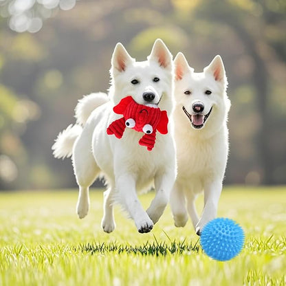 Interactive Squeaky Dog Chew Toy,No Stuffing Interactive Chew Toy for Small Medium Large Dogs, Training Reward Gift for Pets(red Crabs)