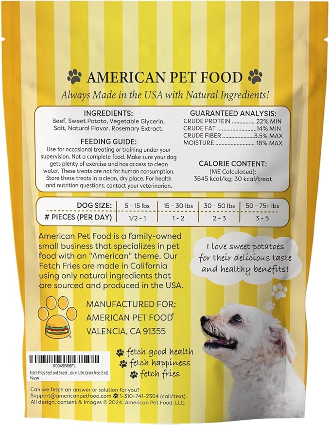 Beef and Sweet Potato Dog Treats, Soft Chicken Jerky for Small and Large Breeds, Naturally Healthy, Made in The USA (5 oz)