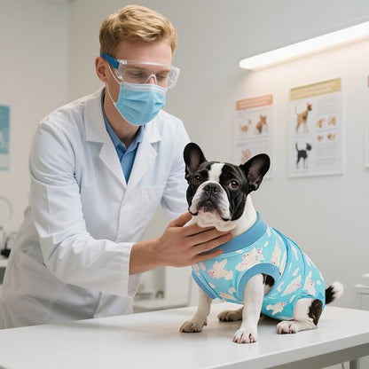 Kuoser Recovery Suit for Dogs Cats After Surgery, Professional Pet Recovery Shirt Dog Abdominal Wounds Bandages, Substitute E-Collar & Cone,Prevent Licking Dog Onesies Pet Surgery Recovery Suit