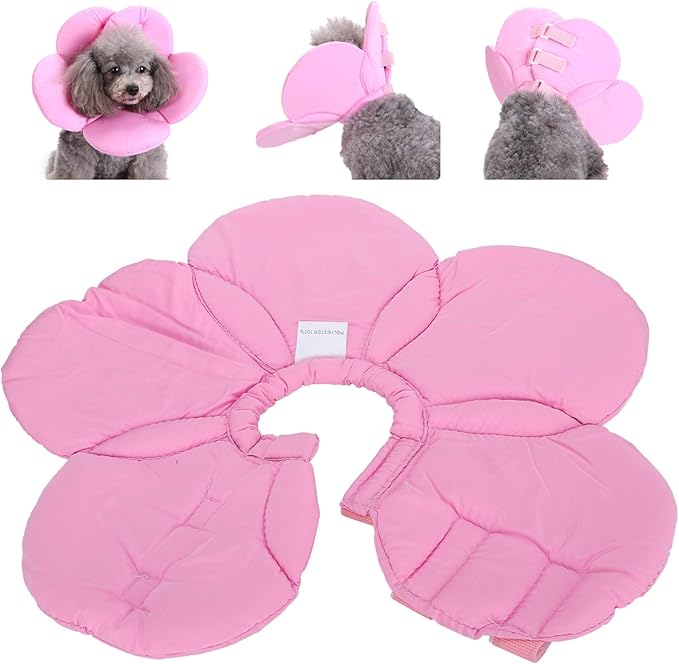 Dog Cone Collar, Wound Healing Protective Cone Surgery Recovery Collars Dog Donut Collar After Surgery Elizabethan Collar for Dogs Adjustable Soft Neck Cone for Small Pet (M)