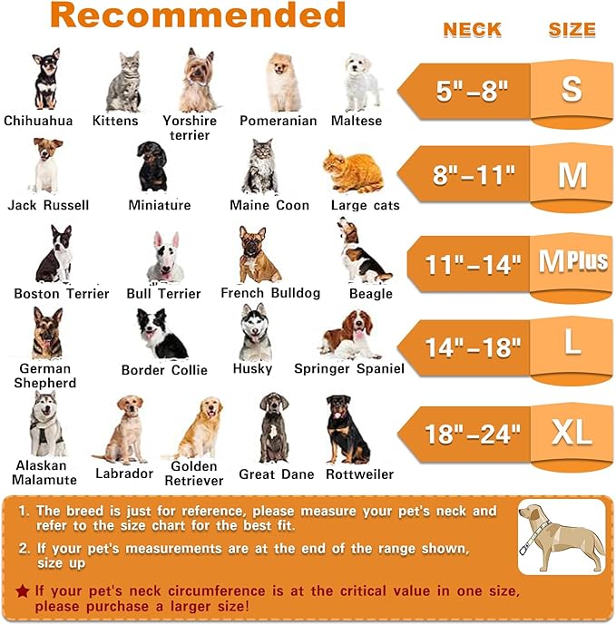 MRSOHRET Dog Cone, Dog Surgery Collar, Inflatable Cones for Small Medium Large Dogs, Watermelon Dog Recovery Collar, Does not Impede Vision