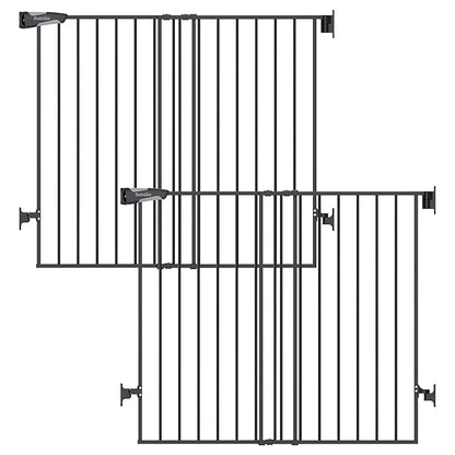 Babelio Baby Gate for Stairs, Kitchen & Doorways, No Bottom Bar| Easy Install| One-Handed Operation| Auto-Close| Hardware Mount Safety Dog Gate (Black - B17, 34" H, 26-43" W-Standard 2 Pcs)