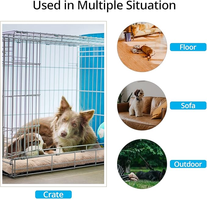 Dog Beds Crate Pad for Medium Dogs Fit Dog Crates,Washable & Anti-Slip Kennel Pad for Dogs Cozy Sleeping Mat,Cream 30inch