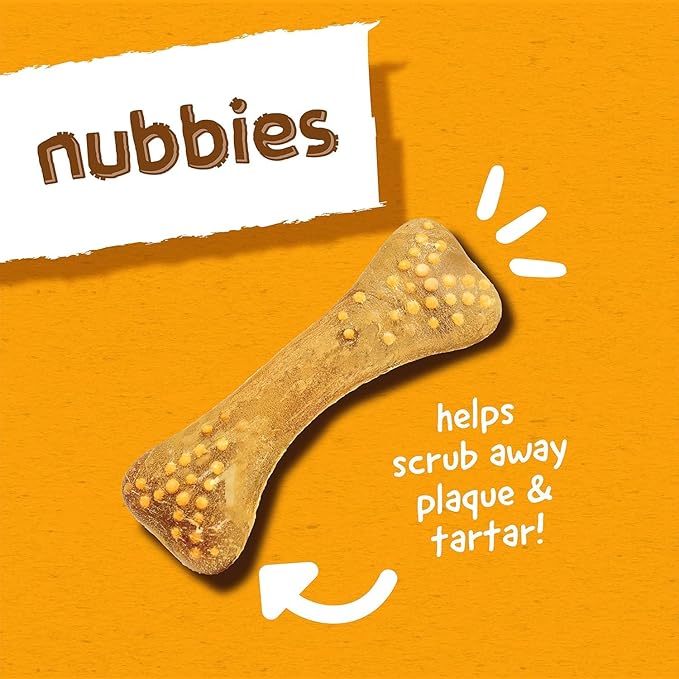 Arm & Hammer for Pets Nubbies Dental Treats - Baking Soda & Calcium Dog Dental Chews, Nubbed Texture Helps Scrub Plaque & Tartar While Chewing, Peanut Butter Flavor, 20 Count, 7 Ounce - 4 Pack