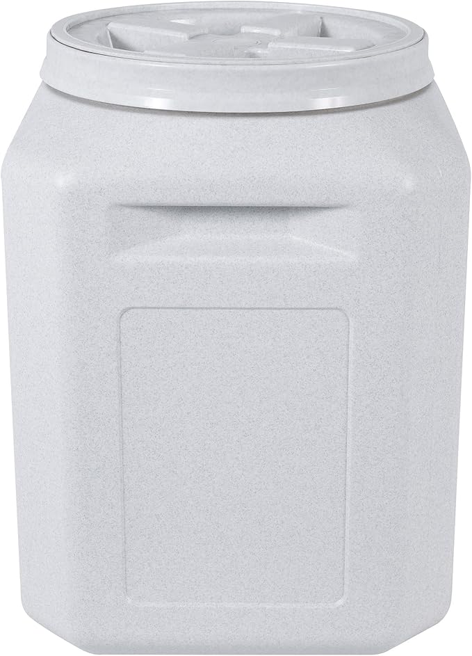 Vittles Vault Traditional Pet Food Storage Container For Dog Kibbles/Bird Seed/Oatmeal/Rice/Flour/Cereal, BPA Free Plastic, Sealed Airtight For Cat Food, Up To 50 lb, Made in USA, With Scoop, Gray