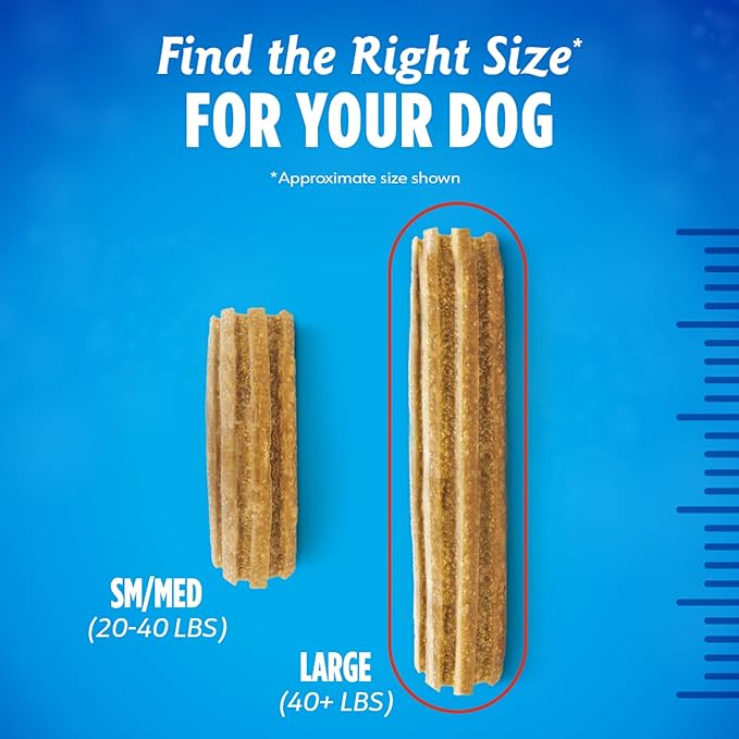 Dentalife Plus Digestive Support Dog Treats for Large Dogs 40 lbs. and up, Cleans Teeth, Freshens Breath, & Supports Healthy Gut, Chicken & Pumpkin Flavor, 22.6 oz., 19 Chews - 19 ct. Pouch