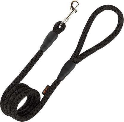 Gooby Mesh Leash - Black, 4 FT - Breathable Mesh 4 Foot Leash for Small Dogs with Bolt Snap Clasp - On The Go Dog Leashes for Small, Medium, and Large Dogs