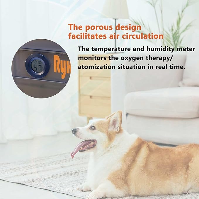 Pet Atomization Nest, Dedicated Folding Oxygen Tent, ICU Cage Cough Breathing Medical Box, Large PET Brooder Nursery for Cough Breathing Treatment Nebulization Box (Blue, Medium)