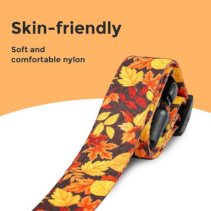 Kazazoo Dog Collar Cute and Soft Nylon Puppy Collar for Boy and Girl, Adjustable Dog Collars for Small Medium Dogs, Maple Leaf-S