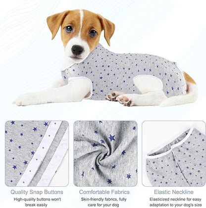 2 Packs Dog Recovery Suit for Surgery Dog Onesie Surgical Clothes Bodysuit for Male and Female Substitute E-Collar& Cone