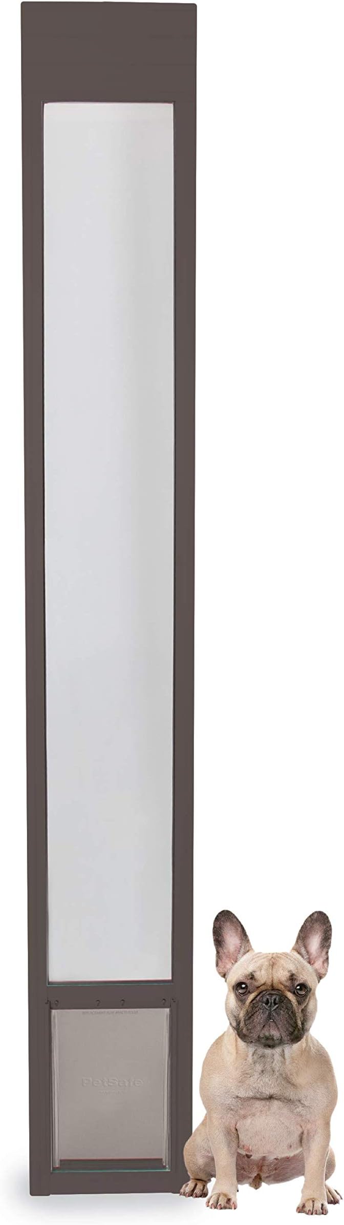 PetSafe Sliding Glass Pet Door - No-Cut DIY Install Doggy Door for Renters - Aluminum Frame - Adjustable Height 75 7/8" to 80 11/16" - Ideal for Medium Dogs Up to 40 lb - Bronze