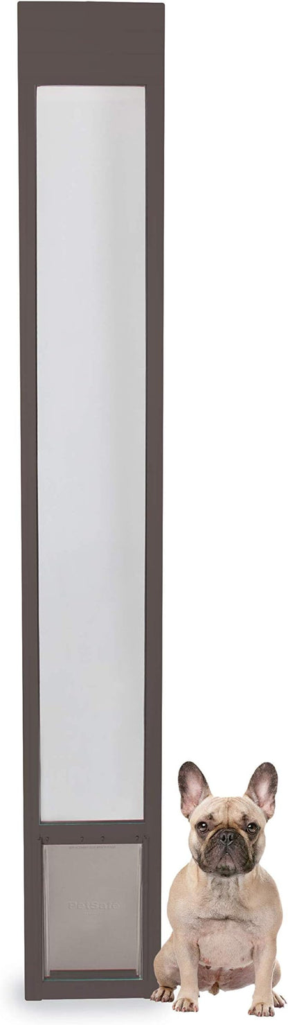 PetSafe Sliding Glass Pet Door - No-Cut DIY Install Doggy Door for Renters - Aluminum Frame - Adjustable Height 75 7/8" to 80 11/16" - Ideal for Medium Dogs Up to 40 lb - Bronze