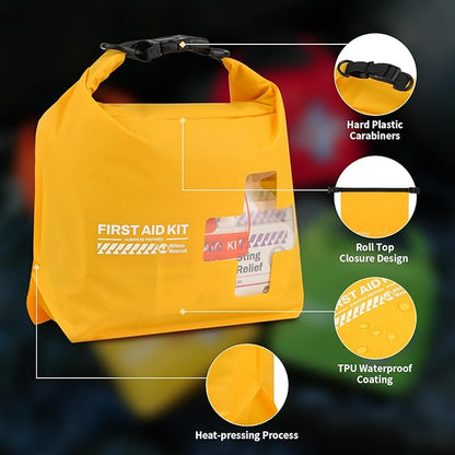 RHINO RESCUE Bundle - Pet First Aid Kit, Emergency Medical Supplies for Dogs & Cats, Safety Essentials Pack with Thermometer+Waterproof First Aid Kit, Lightweight Boat Dry Bag