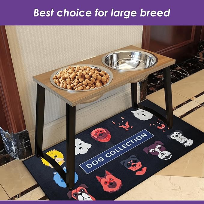 Elevated Dog Bowls for X-Large Dogs with Spill Proof Mat 2 X-Large 3000ML(13CUPS) Stainless Steel Dog Bowls, 16.5" Tall Raised Dog Bowl Stand,Dog Food & Water Bowls for Large, Extra Large Dogs