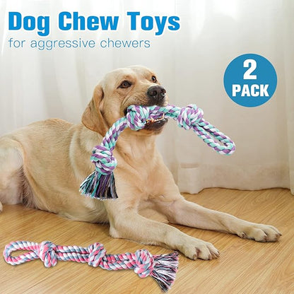 UPSKY Nearly Indestructible Dog Rope Toys for Medium to Large Breeds - Dental Cleaning, Aggressive Chewer, Tug & Teething Toy