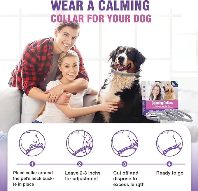 Tcllka Stress Separation Lasts 60 Days Relieve Bad Behavior 25 Inches Size Flexible Adjustable for All Small Medium and Large Dog