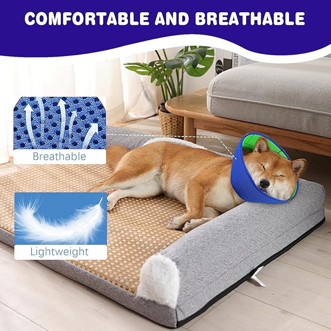 Soft Dog Cone Collar Alternative, Comfortable Cones for Large Dogs to Stop Licking After Surgery, Comfy Elizabethan Collars, Neuter Recovery Ecollars of Shame Alternatives