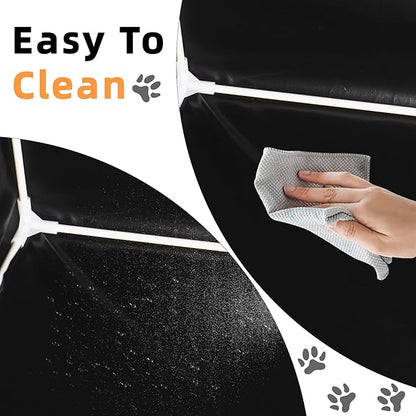 Dog Pee Pad Holder with High Walls 35"x29"x17.3" No-Splash Indoor Dog Potty Box with 6 Clamps, Foldable Potty Training Toilet for Large Small Medium Dogs Puppy Potty (Black)