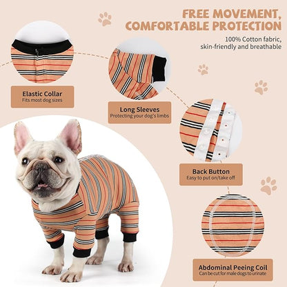 Dog Onesie for After Surgery Recovery Suit Pet Surgical Suit for Female Male Cone E-Collar Alternatives After Spay Abdominal Wounds Protector Dog Anti-Licking Onesie for Small Medium Dogs