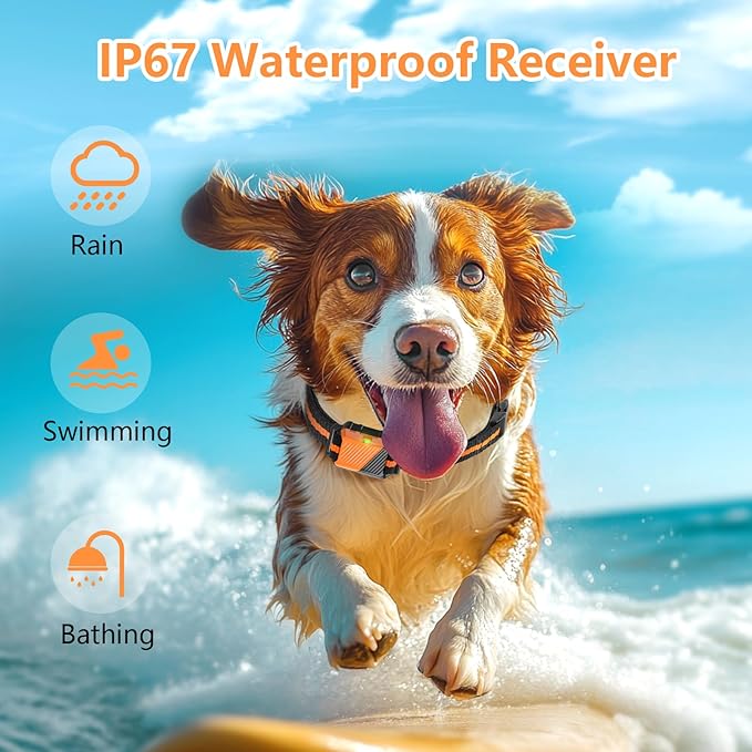 Shock Collar for Dogs, Dog Training Collar with Remote Control for 2 Dogs, 3 Training Modes with Beep, Vibration and Satic, Waterproof, Rechargeable for Large Medium Small