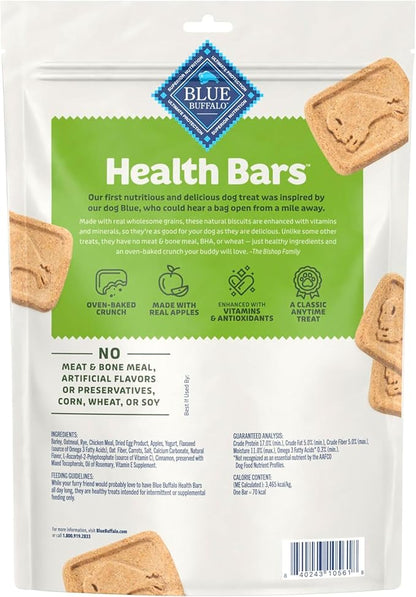 Blue Buffalo Health Bars Crunchy Dog Biscuits, Oven-Baked with Natural Ingredients, Apples & Yogurt, 16-oz Bag