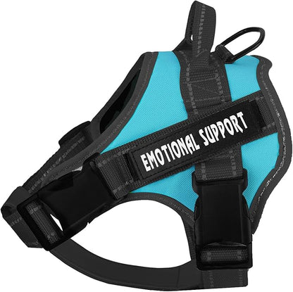 voopet Service Dog Harness, Emotional Support Pet Vest Harness, Reflective Breathable & Adjustable No Pull ESA Harness for Small Medium Large Dogs (with 4 PCS Removeable Tags),X Small (Pack of 1)