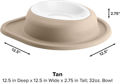 WeatherTech Single Low Pet Feeding System w/Plastic Dog/Cat Bowls - 32 oz (4 Cups) Tan (PSL3203TN)
