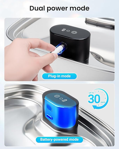 Dog Water Bowl Dispenser Large,10L Dog Water Fountains with APP Monitoring, Pet Cat Water Fountain Stainless Steel, Safe Multi-Filtered Automatic Water Dispenser for Dogs 2.4G Wi-Fi 2.64Gal/338 Oz